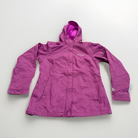 Columbia Womens Purple Pink Omni-Tech Waterproof Hooded Full Zip Jacket Size S - Picture 1 of 10